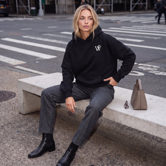 Snow Washed Raw Edge Double Layered Hoodie