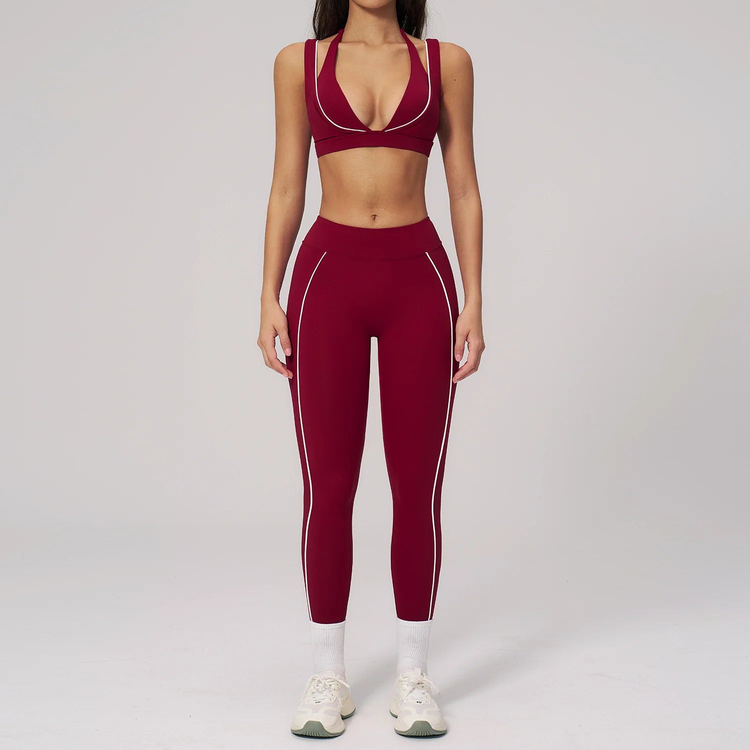 Elevate Your Workout with Our 2PCS Women's Yoga Suit: Shockproof Sports Bra & Cycling Shorts for Ultimate Comfort and Style