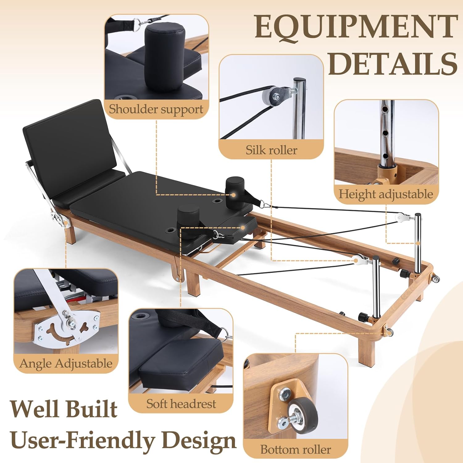 Transform Your Home Workouts with the Foldable Pilates Reformer – 90% Pre-Assembled, Complete with Jumpboard and Dual Resistance System for All Fitness Levels!