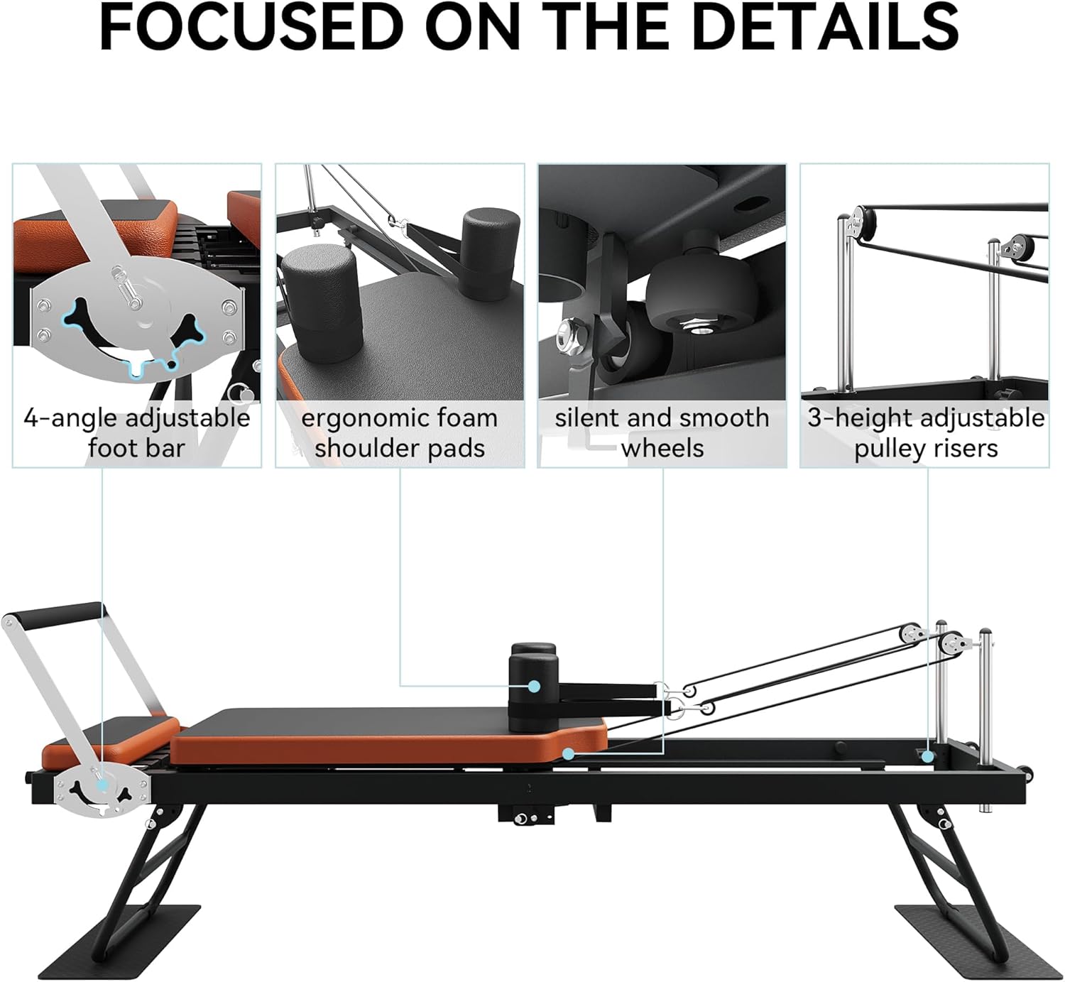 Transform Your Home Workouts with the Ultimate Foldable Pilates Reformer – Perfect for Beginners and Pros Alike, Supports Up to 250 lbs!