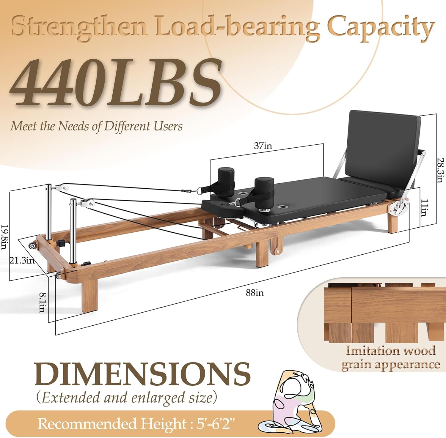 Transform Your Home Workouts with the Foldable Pilates Reformer – 90% Pre-Assembled, Complete with Jumpboard and Dual Resistance System for All Fitness Levels!
