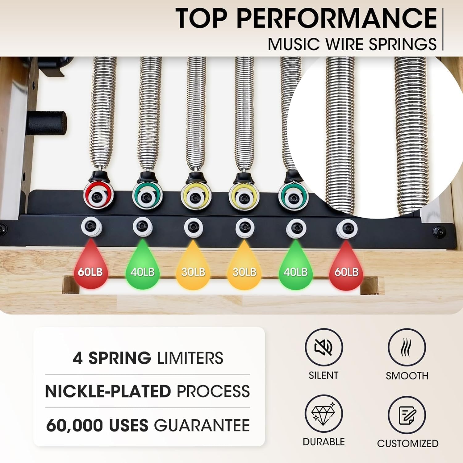 Transform Your Home Workouts with the PAETA 92" Wooden Pilates Reformer - Complete Pilates Machine with Springs, Jump Board, and Accessories for Studio Quality Fitness at Home