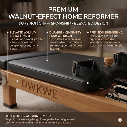 Transform Your Home Workouts with the Foldable Pilates Reformer – 90% Pre-Assembled, Complete with Jumpboard and Dual Resistance System for All Fitness Levels!