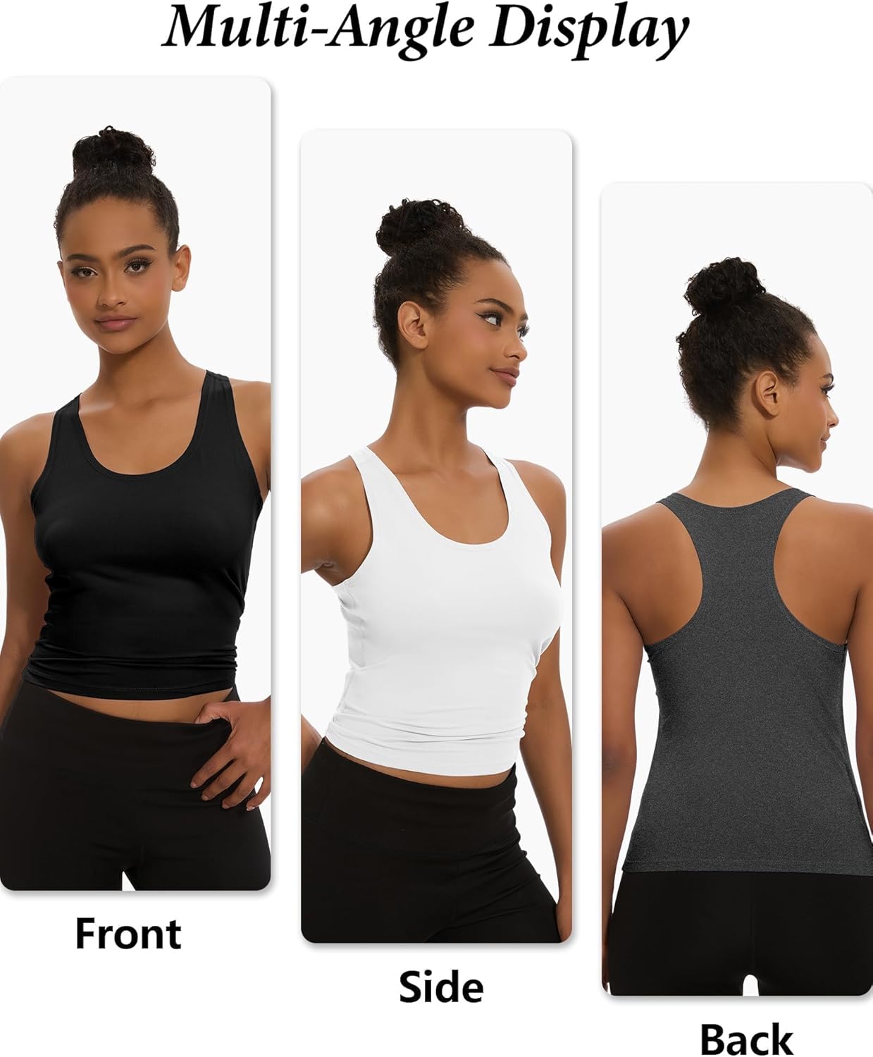 Dalavch 5 Pack Women's Workout Racerback Tank Tops Spandex Yoga Athletic Running Gym Sports Crop Tops for Women