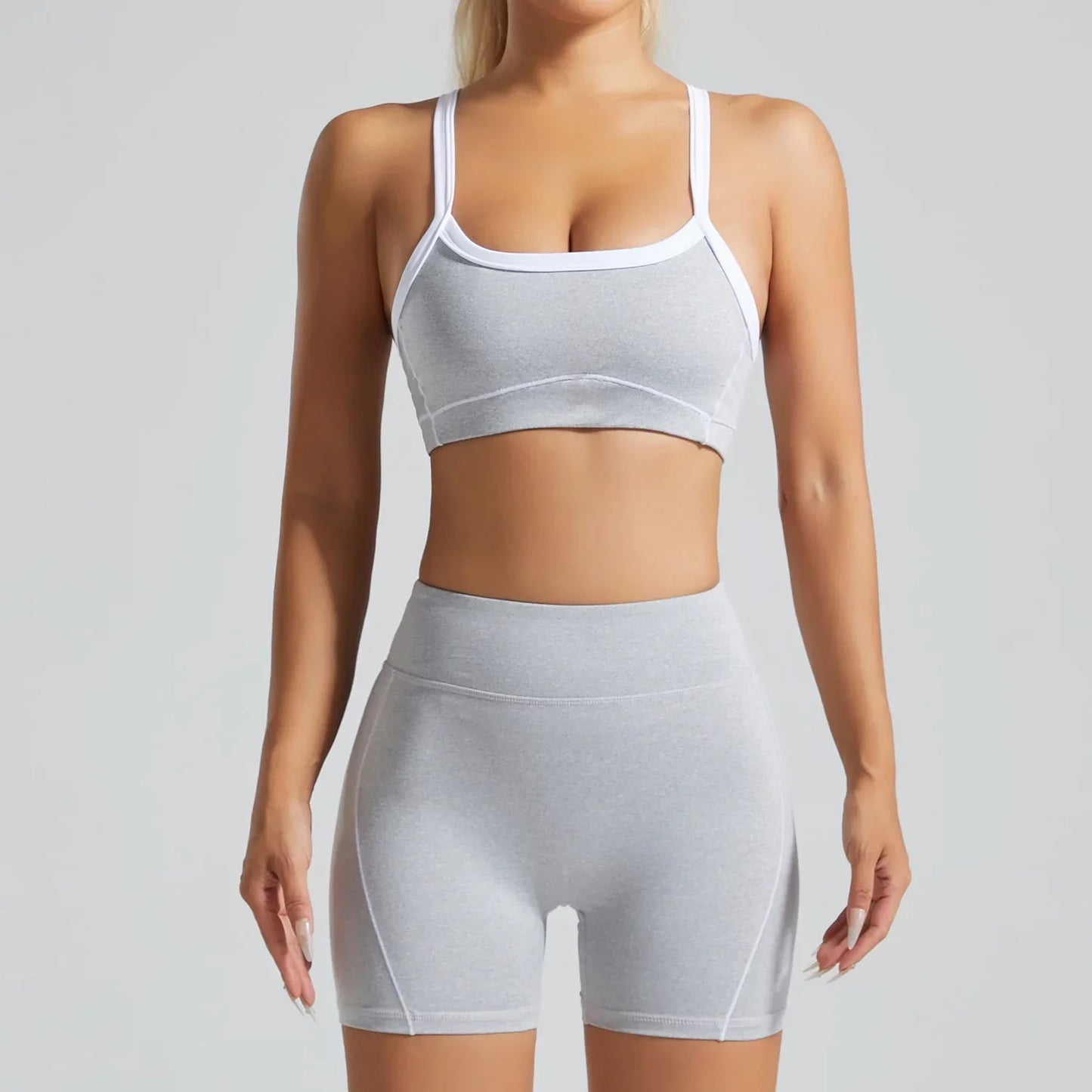 Women'S Naked Feel Seamless Yoga Set 2-Piece Backless Sports Bra & Leggings High Stretch Quick Dry G...