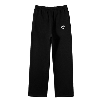 Unisex Solid Color Fleece Straight Leg Pants