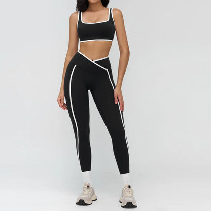 Elevate Your Workout with Our 2PCS Women's Yoga Fitness Tracksuit Set - Stylish Sports Bra & High Waist Leggings for Ultimate Comfort