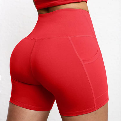 Elevate Your Workout with High Waist Yoga Shorts Featuring Utility Pockets and Butt Lifting Design