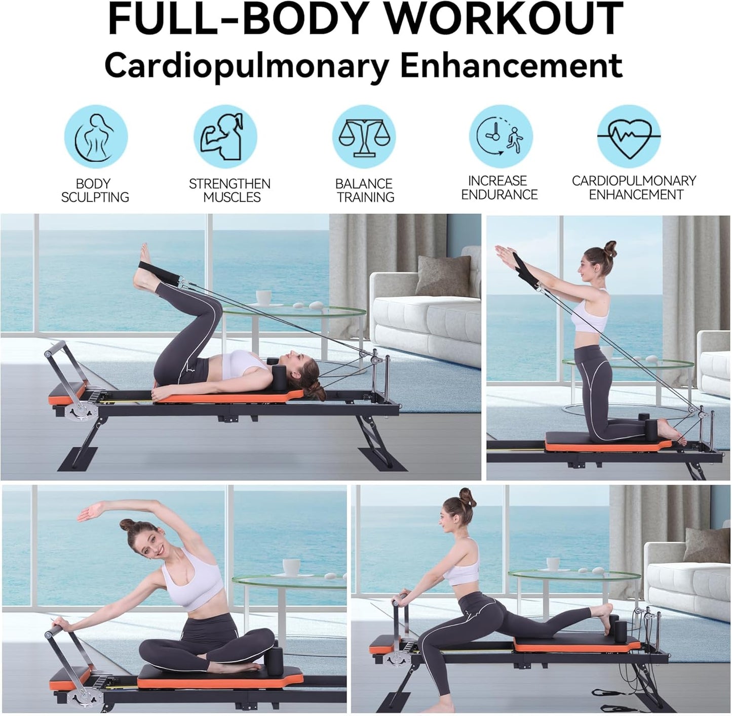 Transform Your Home Workouts with the Ultimate Foldable Pilates Reformer – Perfect for Beginners and Pros Alike, Supports Up to 250 lbs!