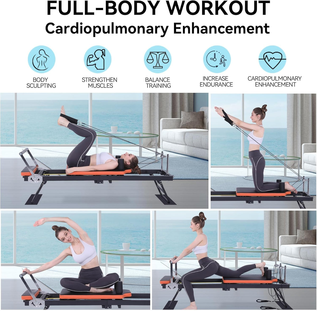 Transform Your Home Workouts with the Ultimate Foldable Pilates Reformer – Perfect for Beginners and Pros Alike, Supports Up to 250 lbs!
