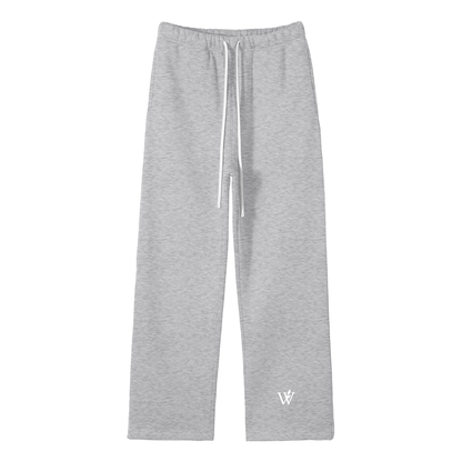Unisex Solid Color Fleece Straight Leg Pants