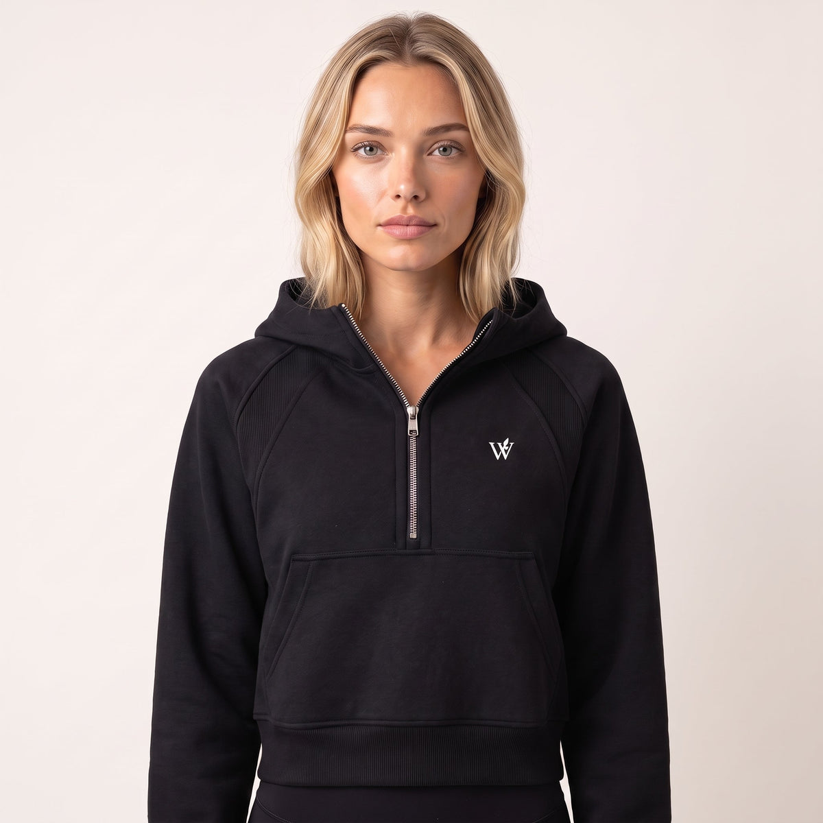 Cropped Half-Zip Hoodie