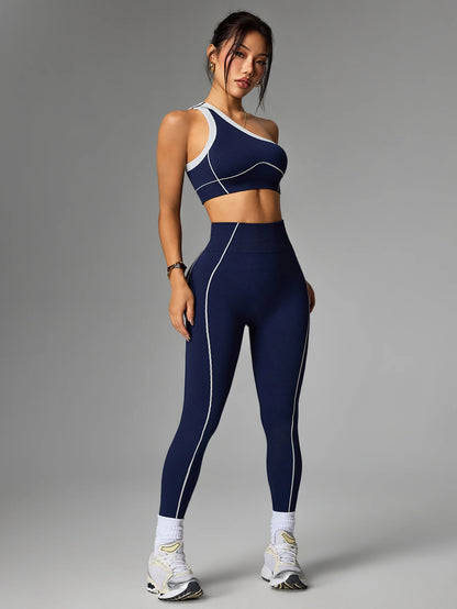 Elevate Your Workout with the 2-Piece Women’s Seamless Yoga Set - Stylish High-Waist Leggings & Sleeveless Crop Top for Ultimate Comfort and Performance
