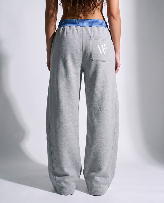 Plaid Waistband Barrel Sweatpants