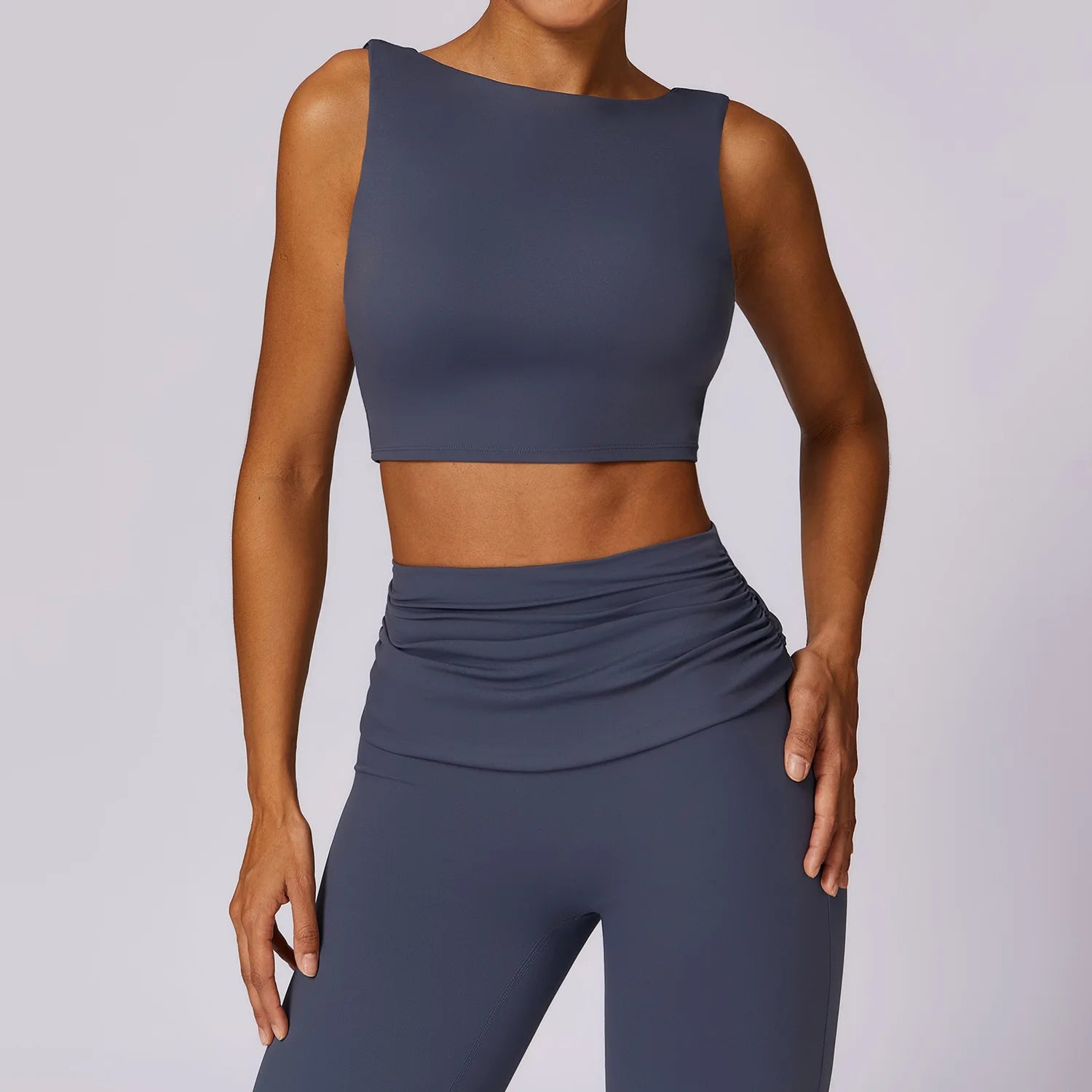 Elevate Your Workout with Our High Support Open Back Yoga Sports Bra - Breathable Slim Fit Fitness Tank Top with Removable Pads for Women