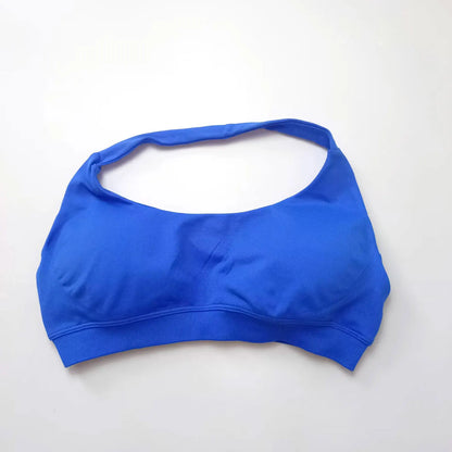 NCLAGEN Impact Women's Seamless Halter Sports Bra – High-Support Push-Up, Open-Back, Gym & Yoga Workout Wear
