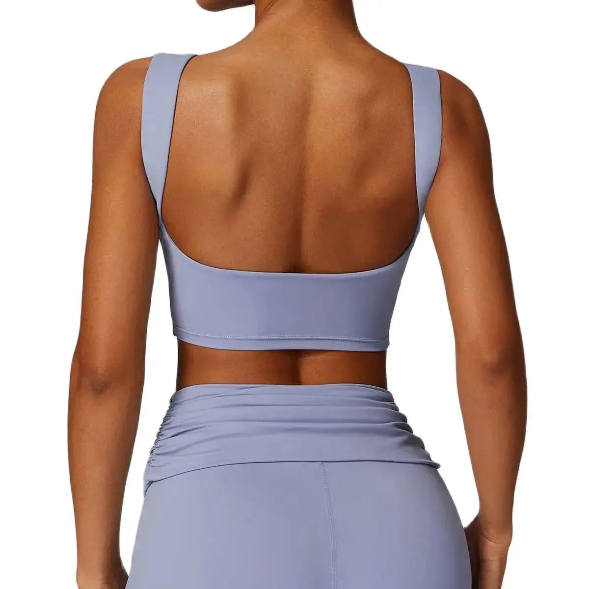 Elevate Your Workout with Our High Support Open Back Yoga Sports Bra - Breathable Slim Fit Fitness Tank Top with Removable Pads for Women
