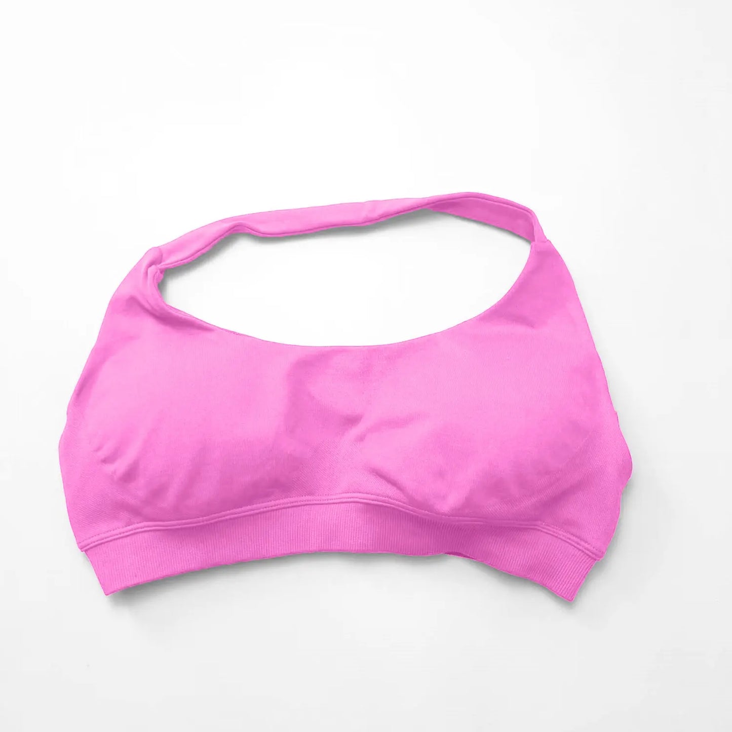 NCLAGEN Impact Women's Seamless Halter Sports Bra – High-Support Push-Up, Open-Back, Gym & Yoga Workout Wear