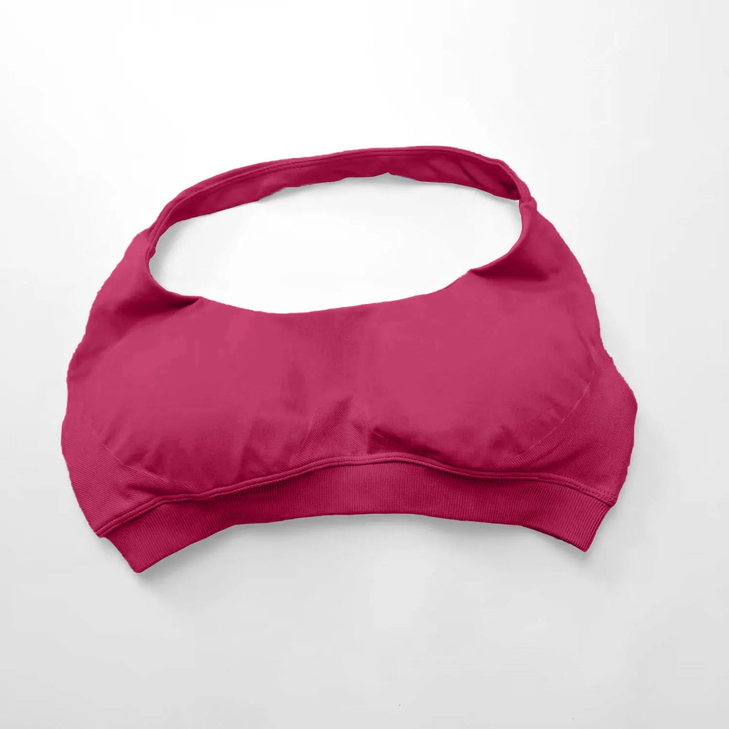 NCLAGEN Impact Women's Seamless Halter Sports Bra – High-Support Push-Up, Open-Back, Gym & Yoga Workout Wear