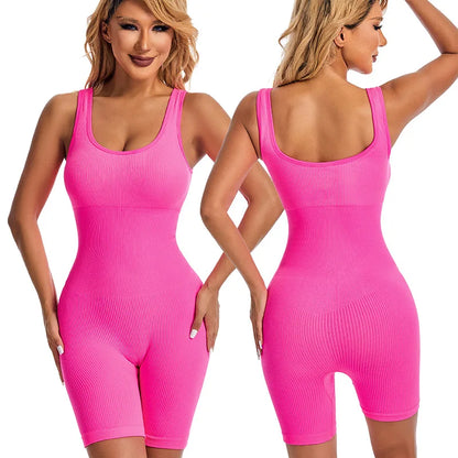 Elevate Your Workout with Our Women's Short Tracksuit Yoga Set - One-Piece Fitness Bodysuit for Ultimate Comfort and Style