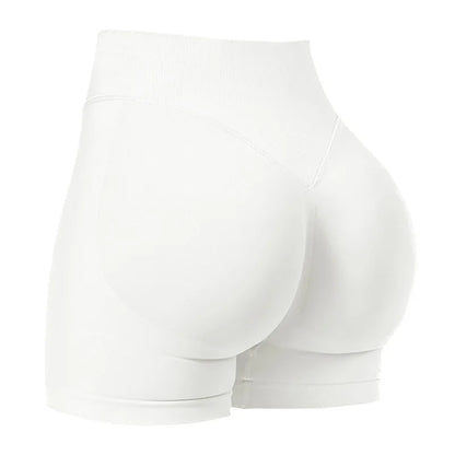 Women's Gym Biker Shorts – 4.5-Inch Inseam, Low Ribbed Band, Scrunch Butt, Seamless Yoga/Workout Short