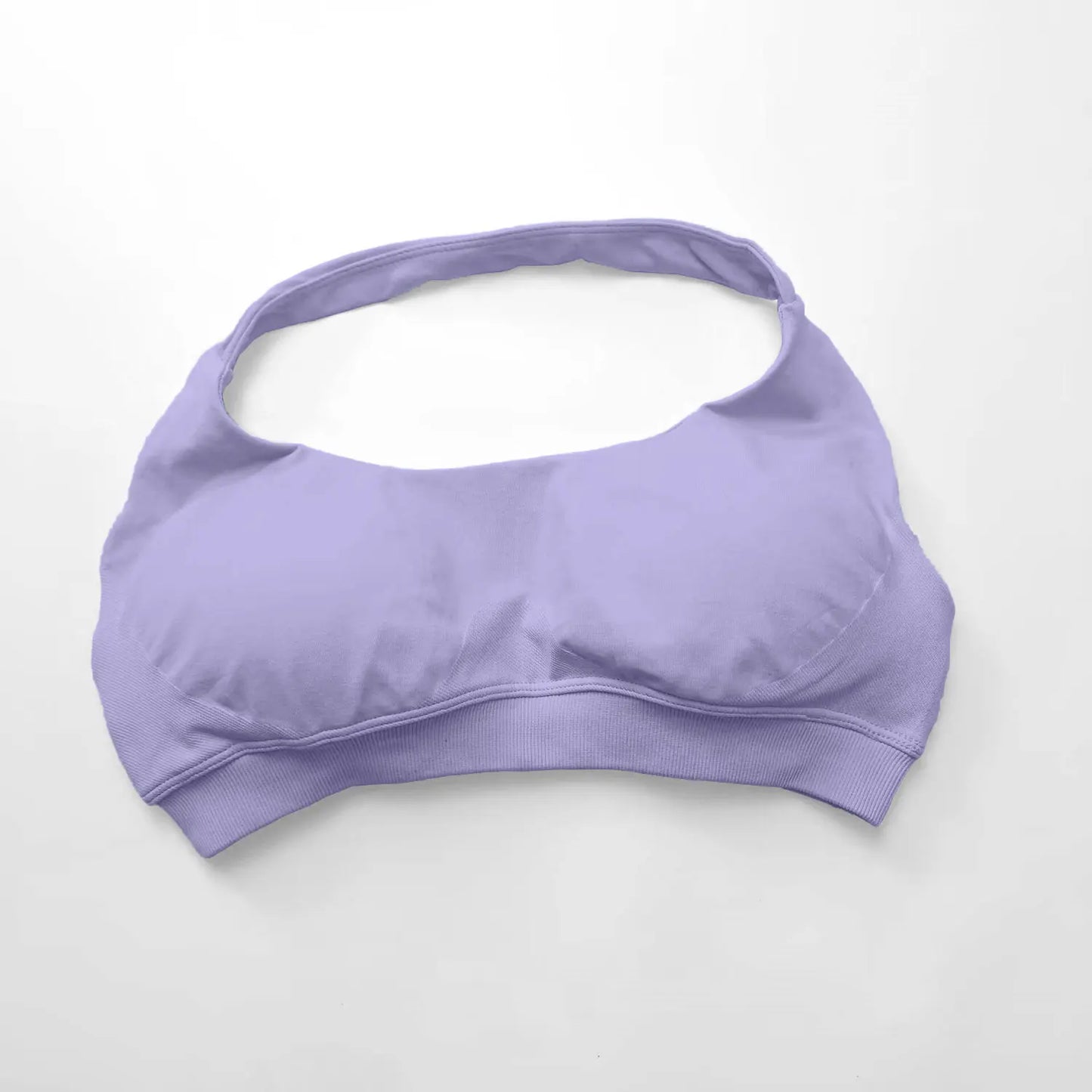 NCLAGEN Impact Women's Seamless Halter Sports Bra – High-Support Push-Up, Open-Back, Gym & Yoga Workout Wear