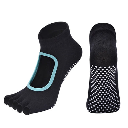 Elevate Your Practice with Women's Breathable Cotton Yoga Backless Five Toe Socks - Perfect for Pilates, Gym Fitness, and Dance!