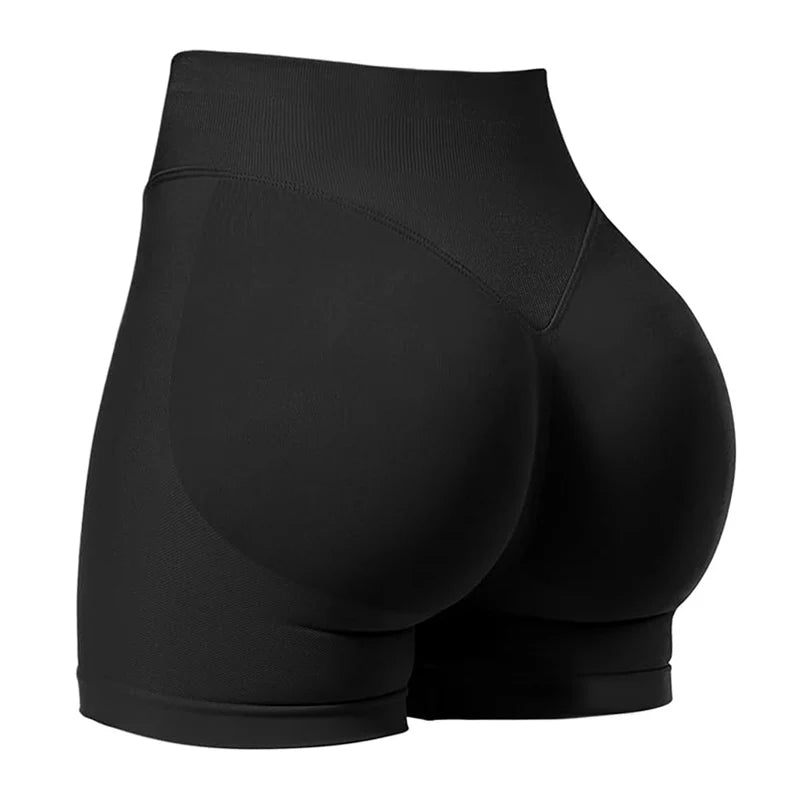 Women's Gym Biker Shorts – 4.5-Inch Inseam, Low Ribbed Band, Scrunch Butt, Seamless Yoga/Workout Short