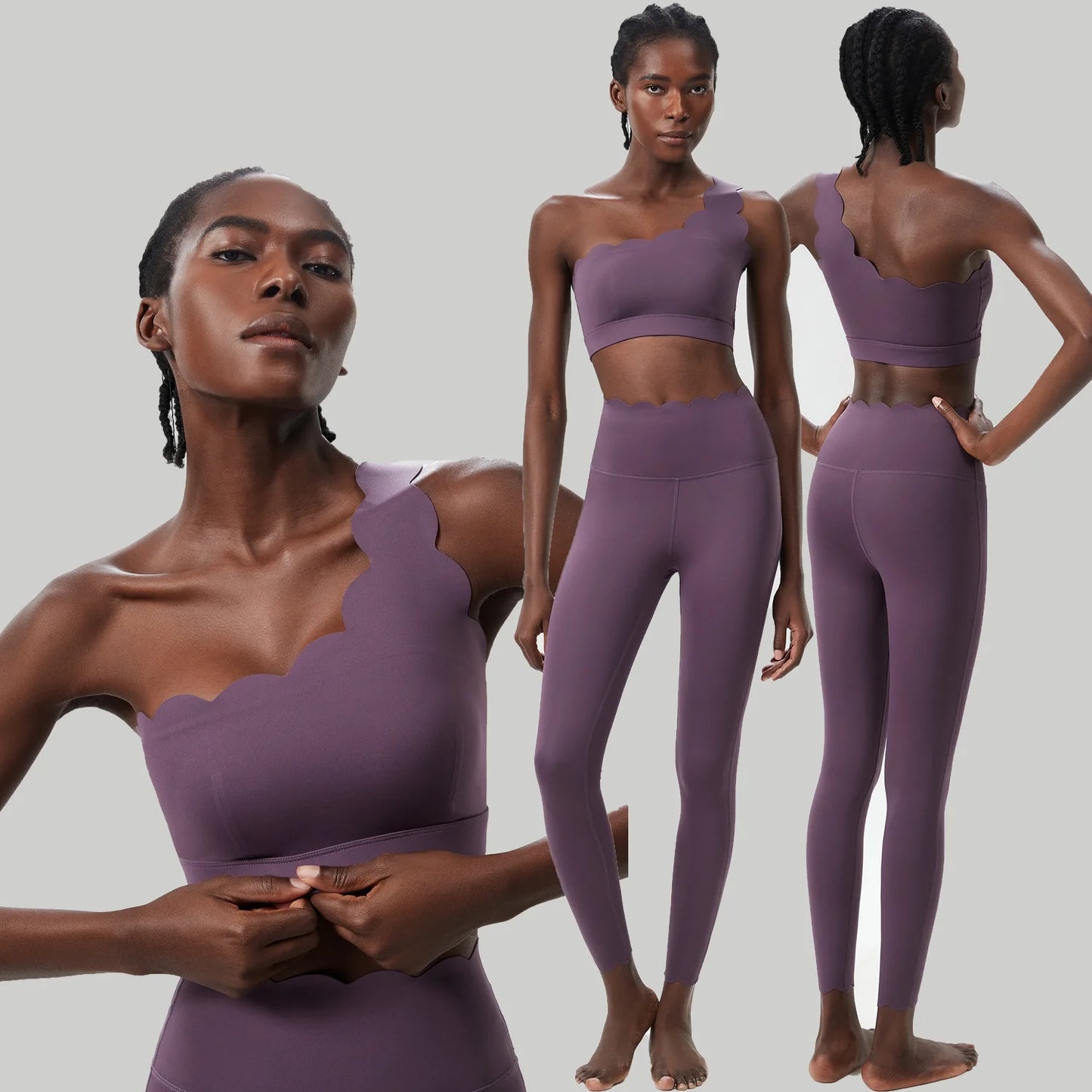 Women Two Pieces Fitness Yoga Set Stretch Soft Running Gym Suit Breathable Quick Dry Sportswear Female Strwetchy Workout Clothes