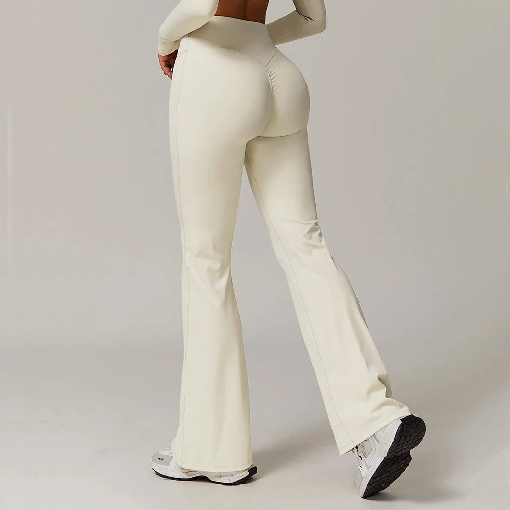 Elevate Your Workout with High Waist Flared Leggings for Women - Super Stretchy Yoga Pants for Ultimate Comfort and Style