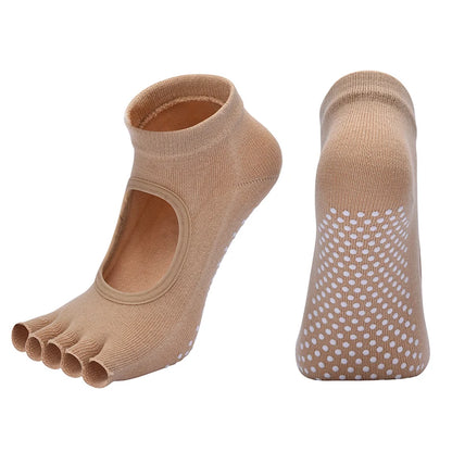Elevate Your Practice with Women's Breathable Cotton Yoga Backless Five Toe Socks - Perfect for Pilates, Gym Fitness, and Dance!