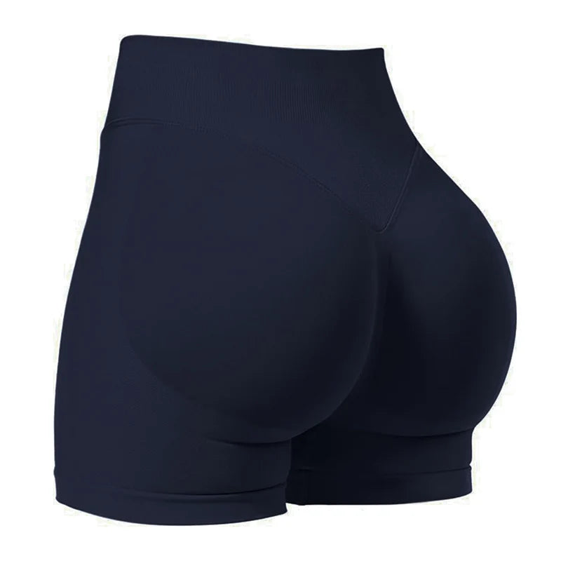 Women's Gym Biker Shorts – 4.5-Inch Inseam, Low Ribbed Band, Scrunch Butt, Seamless Yoga/Workout Short