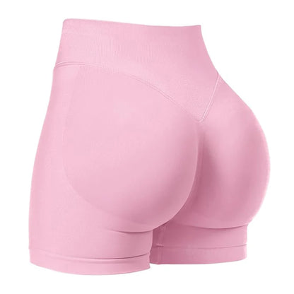Women's Gym Biker Shorts – 4.5-Inch Inseam, Low Ribbed Band, Scrunch Butt, Seamless Yoga/Workout Short