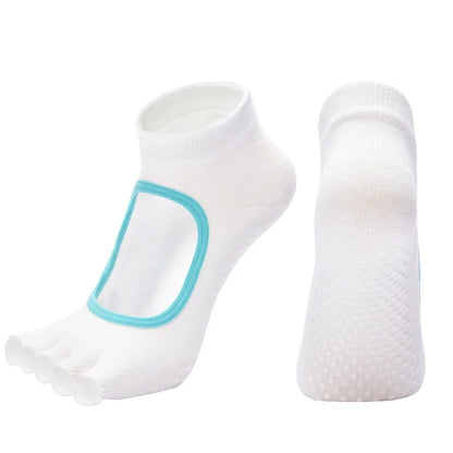 Elevate Your Practice with Women's Breathable Cotton Yoga Backless Five Toe Socks - Perfect for Pilates, Gym Fitness, and Dance!