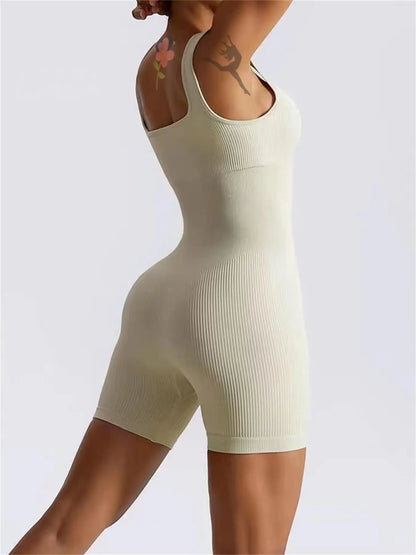 Elevate Your Workout with Our Women's Short Tracksuit Yoga Set - One-Piece Fitness Bodysuit for Ultimate Comfort and Style