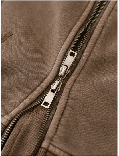 Vintage Washed Cropped Fleece Hoodie