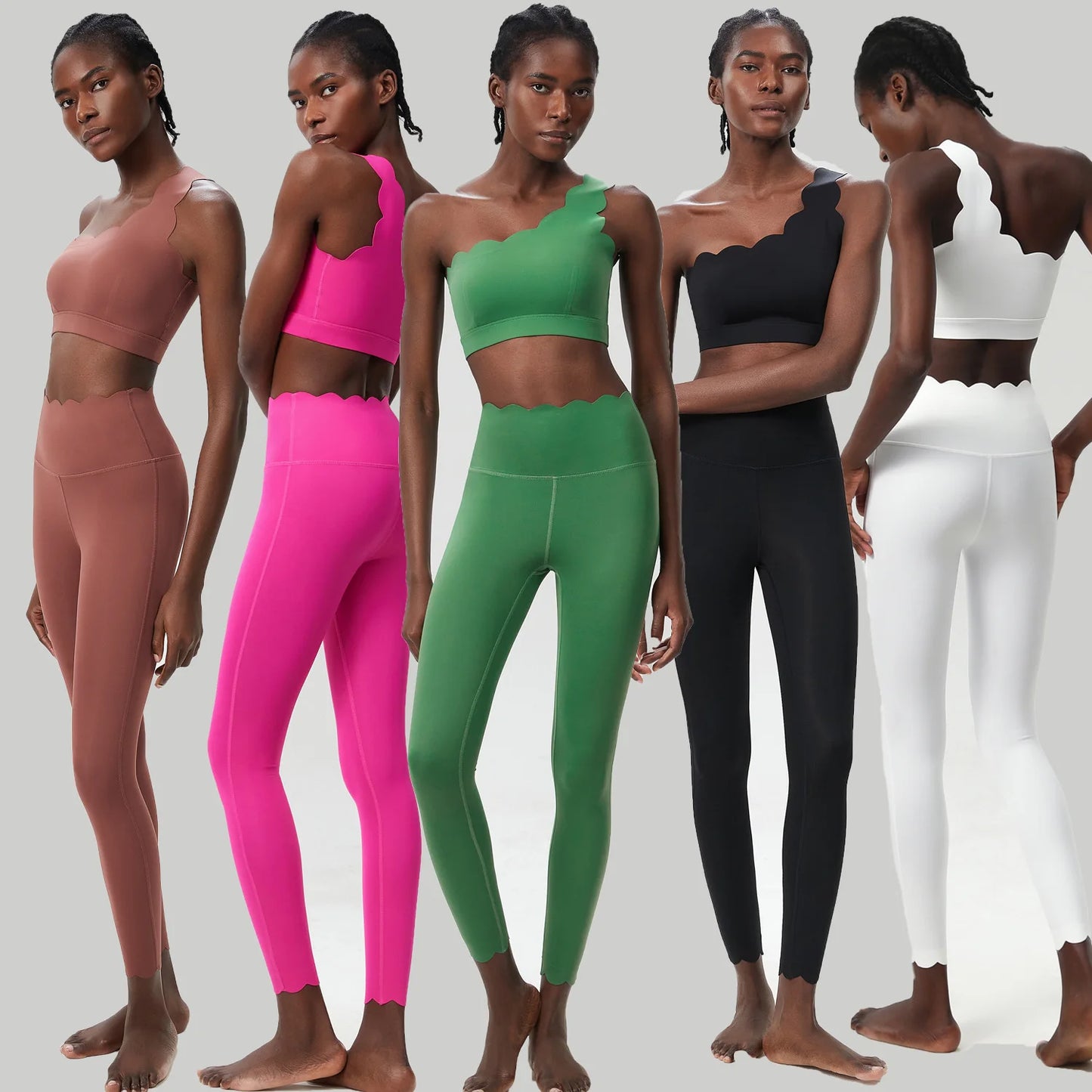 Women Two Pieces Fitness Yoga Set Stretch Soft Running Gym Suit Breathable Quick Dry Sportswear Female Strwetchy Workout Clothes