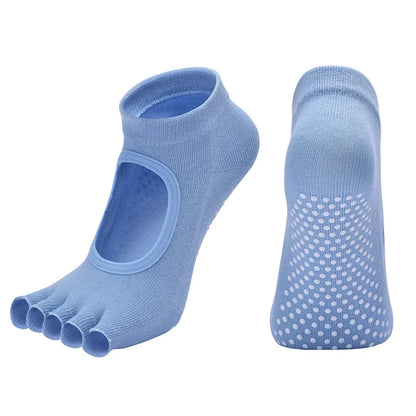 Elevate Your Practice with Women's Breathable Cotton Yoga Backless Five Toe Socks - Perfect for Pilates, Gym Fitness, and Dance!