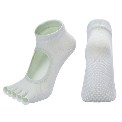 Elevate Your Practice with Women's Breathable Cotton Yoga Backless Five Toe Socks - Perfect for Pilates, Gym Fitness, and Dance!