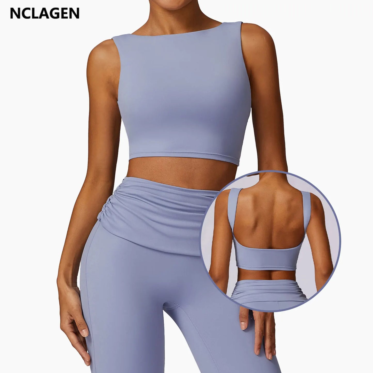 Elevate Your Workout with Our High Support Open Back Yoga Sports Bra - Breathable Slim Fit Fitness Tank Top with Removable Pads for Women