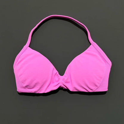 HISTELLO Impacts Strappy Bra Gym Top Women High Support Thin Strap Halter Sports Seamless Bra Scrunch Push-up Workout Yoga Tanks
