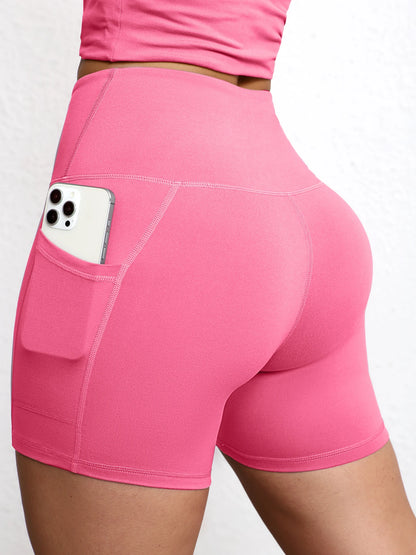 Elevate Your Workout with High Waist Yoga Shorts Featuring Utility Pockets and Butt Lifting Design
