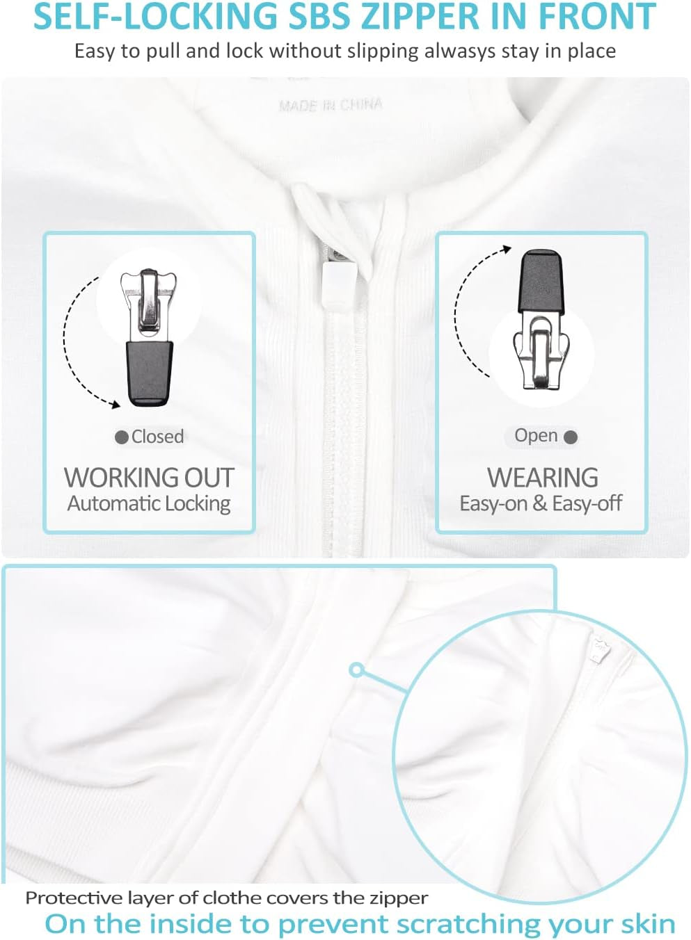 Elevate Your Comfort with the Women's Zip Front Wireless Post-Surgery Sports Bra - Perfect for Yoga and Active Wear
