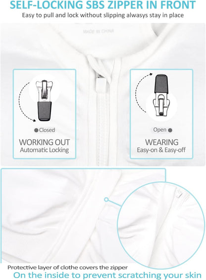 Elevate Your Comfort with the Women's Zip Front Wireless Post-Surgery Sports Bra - Perfect for Yoga and Active Wear