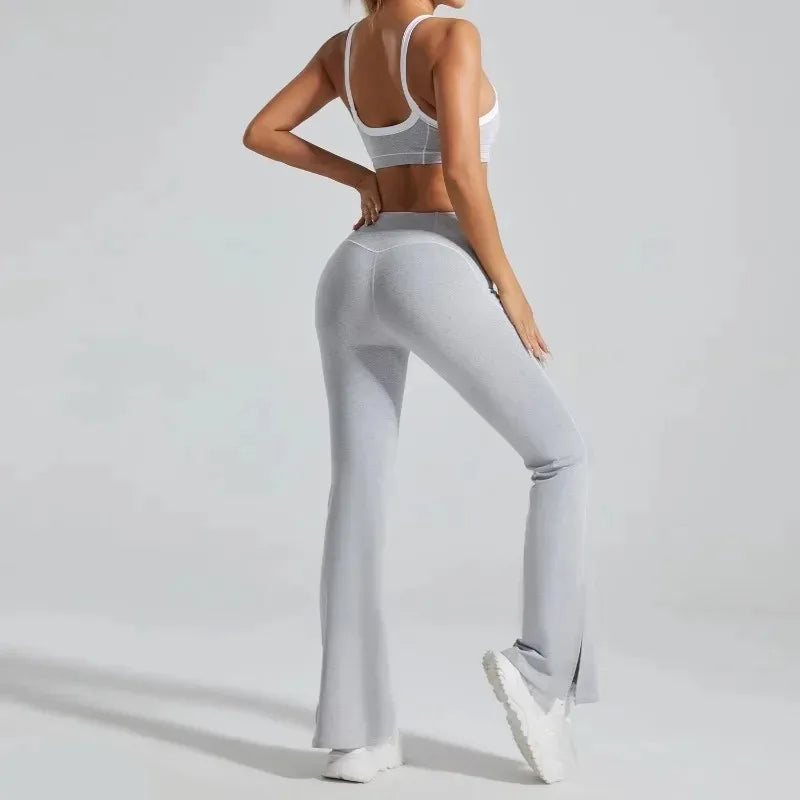 Women'S Naked Feel Seamless Yoga Set 2-Piece Backless Sports Bra & Leggings High Stretch Quick Dry G...