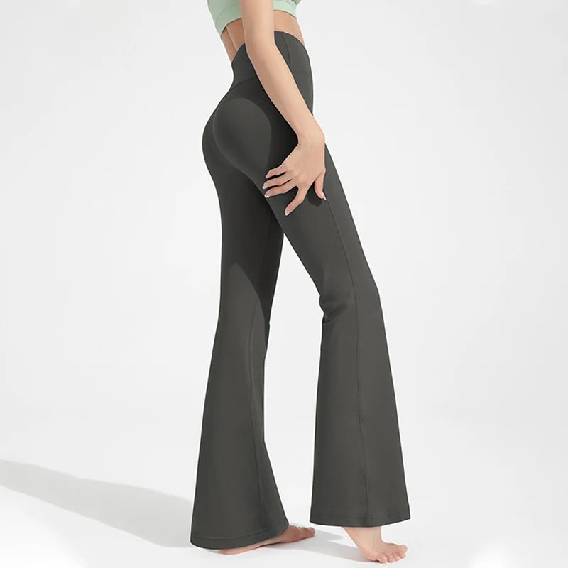 Elevate Your Workout with Our High Waisted Cinching Hip Lifting Bell Bottom Yoga Pants for Women