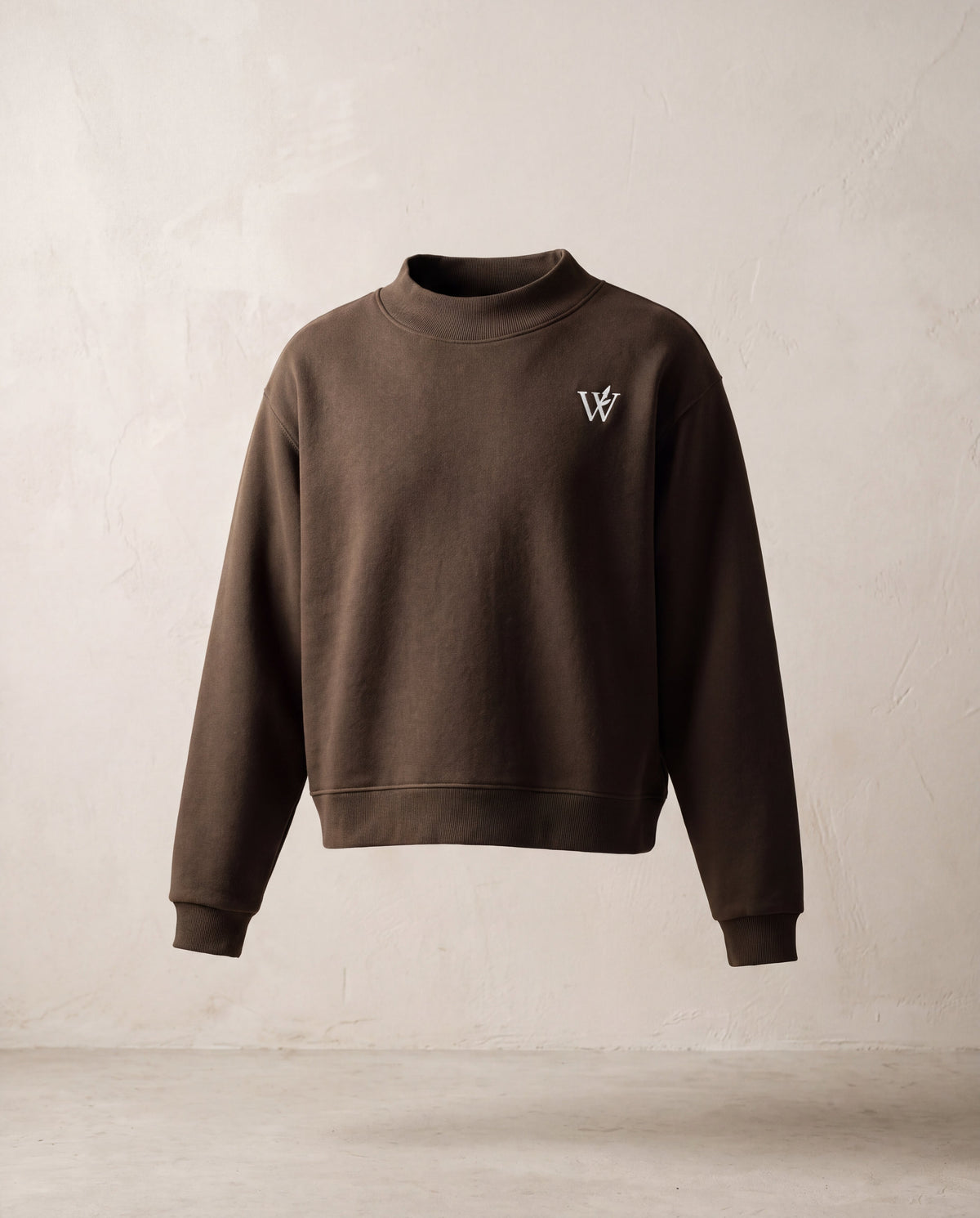 Fleece Mock-Neck Crew Sweatshirt