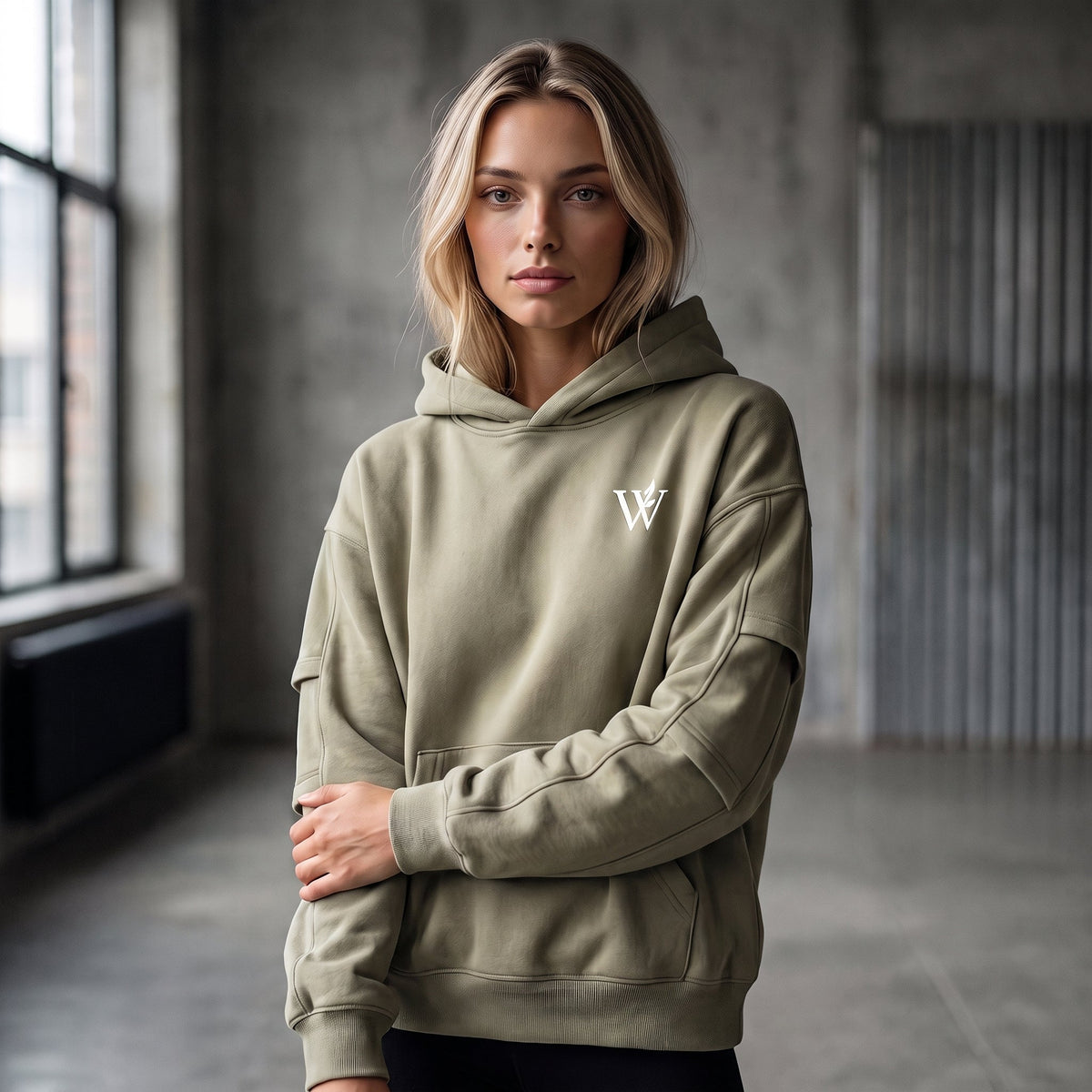 Unisex Heavyweight Ruched Sleeves Hoodie