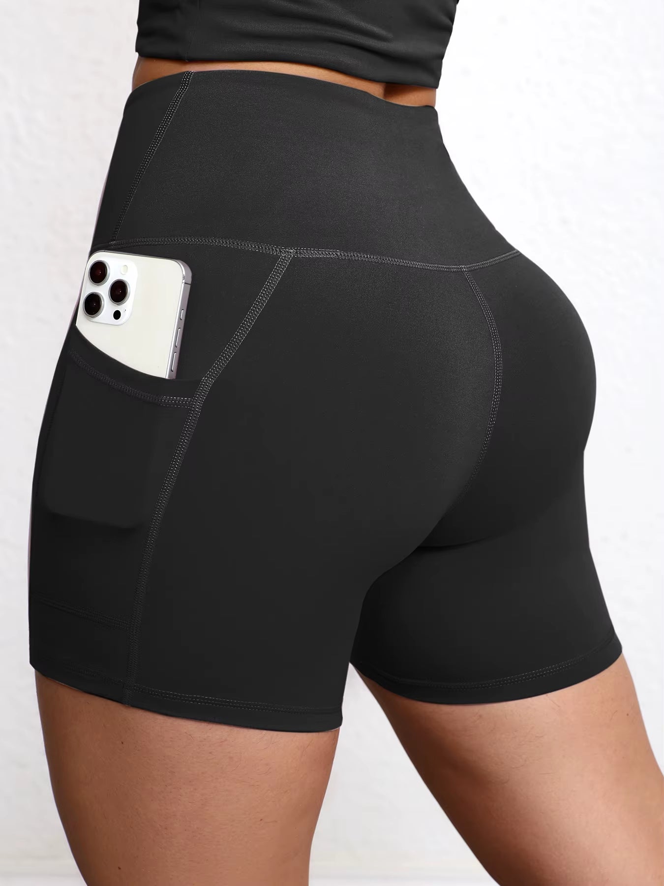 Elevate Your Workout with High Waist Yoga Shorts Featuring Utility Pockets and Butt Lifting Design