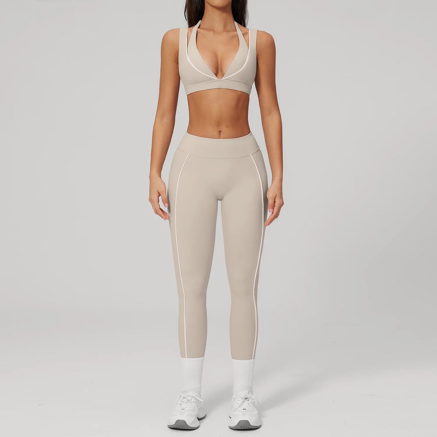 Elevate Your Workout with Our 2PCS Women's Yoga Suit: Shockproof Sports Bra & Cycling Shorts for Ultimate Comfort and Style